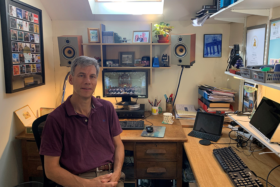 RCM Artistic Director Stephen Johns in his home office
